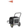 vidaXL Pet Bike Trailer Grey and Black 49.21 x 20.87 x 21.26 in
