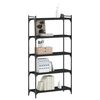 vidaXL Bookcase Black Engineered wood 5-Tier Adjustable Feet