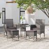 vidaXL Garden Lounge Set Grey Poly Rattan Medium Durable
