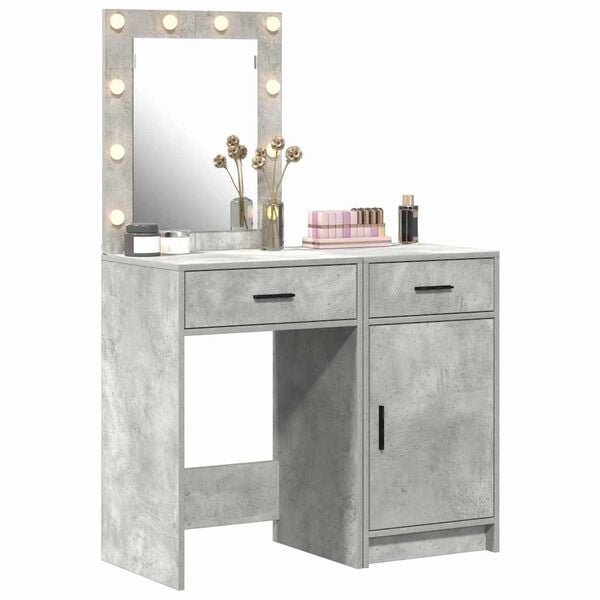 vidaXL Dressing Table 2 pcs Gray 50 x 41 x 135 cm Engineered wood