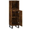 vidaXL Bathroom Cabinet Smoked Oak Engineered Wood, Iron Tall
