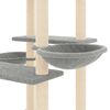 vidaXL Cat Tree Light Grey Engineered Wood, Plush, Sisal Medium-sized