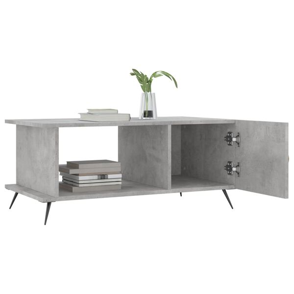 vidaXL Coffee Table Concrete Grey Engineered Wood, Iron