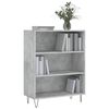vidaXL Bookcase Concrete Grey Engineered Wood, Metal Medium Bookcase