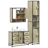 vidaXL Bathroom Furniture Set Sonoma Oak Engineered wood, metal, glass