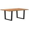 vidaXL Dining Table Light brown oak tabletop, black steel legs