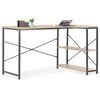 vidaXL Computer Desk Black and Oak 47.2"x28.3"x27.6"