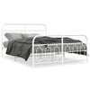 vidaXL Bed Frame White Steel Full Bed Frame Rectangular Modern
