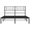 vidaXL Bed Frame Black Steel Full Bed Frame Rectangular Modern
