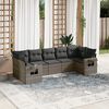 vidaXL Garden Sofa Set Grey PE rattan, powder-coated steel 7 Piece