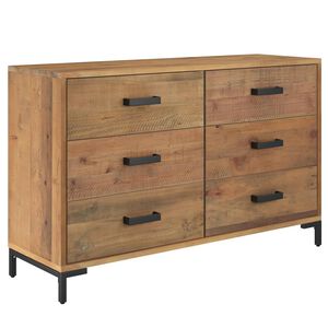 vidaXL Sideboard Brown Solid pinewood, Engineered wood, Metal Medium