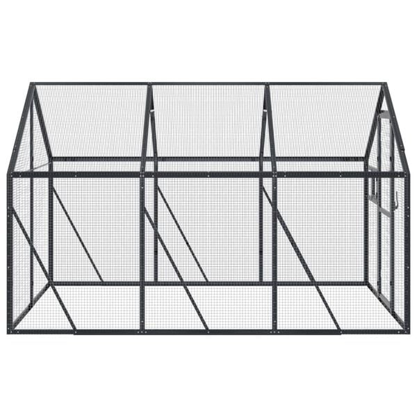 vidaXL Aviary Anthracite Aluminum Large Durable Aviary Rectangular