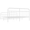 vidaXL Bed Frame White Steel 79x79 in Bed Frame Rectangular