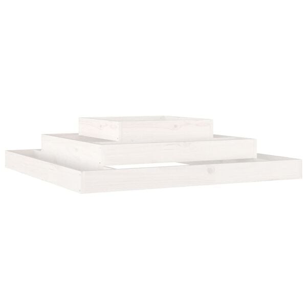 vidaXL Planter White Solid Pine Wood Large Decorative Inlays