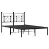 vidaXL Bed Frame Black Powder-Coated Steel Full Bed Frame Rectangular