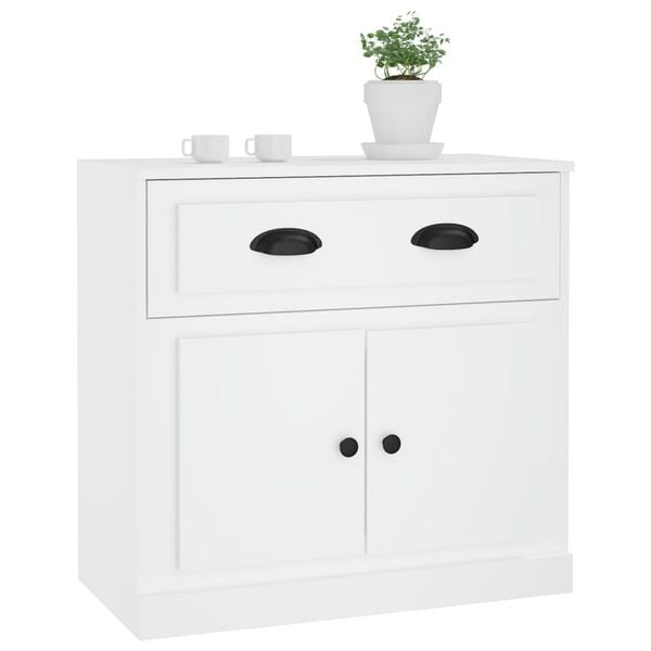 vidaXL Sideboard White Engineered wood Sideboard Rectangular Modern