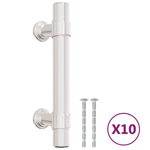 vidaXL Cabinet Handle Set of 10 Silver Stainless steel