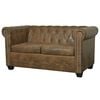 vidaXL Sofa Brown Faux leather Standard Durable Chesterfield Sofa