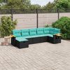 vidaXL 7 Piece Patio Sofa Set with Cushions Gray Poly Rattan