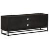 vidaXL TV Cabinet Black Solid Mango Wood and Iron 43.3 x 11.8 x 15.7 in