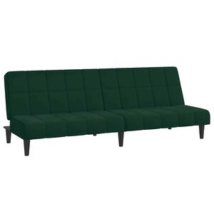 vidaXL Sofa Bed Dark Green Velvet (100% polyester), wood, plastic