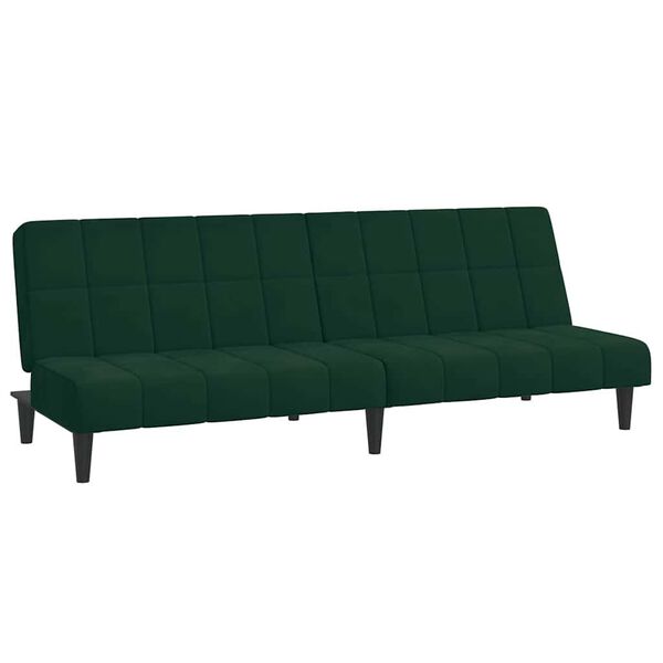 vidaXL Sofa Bed Dark Green Velvet (100% polyester), wood, plastic