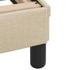 vidaXL Bed Frame Cream Polyester, Metal, Solid Pine Wood, Plywood Double