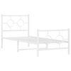 vidaXL Bed Frame White Steel 31.5 x 79 in Bed Frame Rectangular