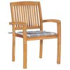 vidaXL Stacking Patio Chairs with Cushions 8 pcs Solid Teak Wood