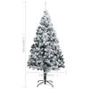 vidaXL Artificial Christmas Tree Green with flocked white snow PVC and steel