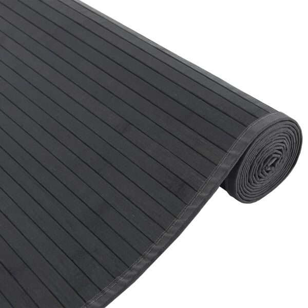 vidaXL Rug Black Bamboo, Polypropylene 31.5 x 39.4 in Rug Rectangular