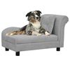 vidaXL Dog Sofa Grey Plush (80% polyester, 20% cotton), solid pinewood, Foam