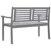 vidaXL Patio Bench Grey Solid eucalyptus wood 2-Seater Ergonomic