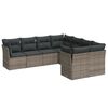 vidaXL Garden Sofa Set Grey PE Rattan Large Adjustable Feet