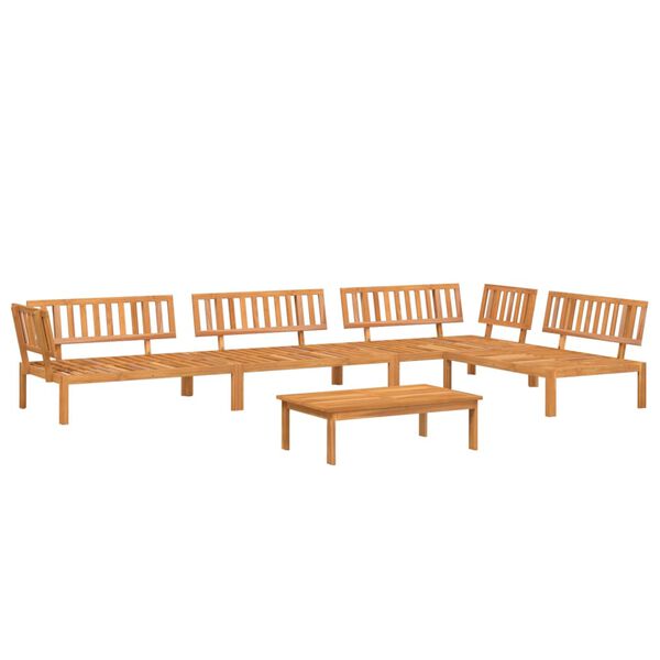 vidaXL Pallet Sofa Set Natural Wood Solid Acacia Wood Standard Modular