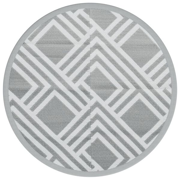 vidaXL Outdoor Carpet Grey Polypropylene Ø47.2 in Reversible