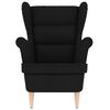 vidaXL Armchair Black Polyester fabric, plywood, solid rubber wood Single