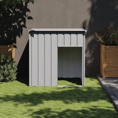 vidaXL Dog House with Roof Light Gray 43.3"x40.6"x42.9" Galvanized Steel
