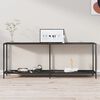 vidaXL Console Table Black Tempered glass, Powder-coated steel Large