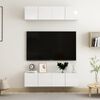 vidaXL TV Cabinet Set of 4 High gloss white Engineered wood Compact