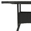 vidaXL Garden Table Black Poly Rattan, tempered glass, powder-coated steel