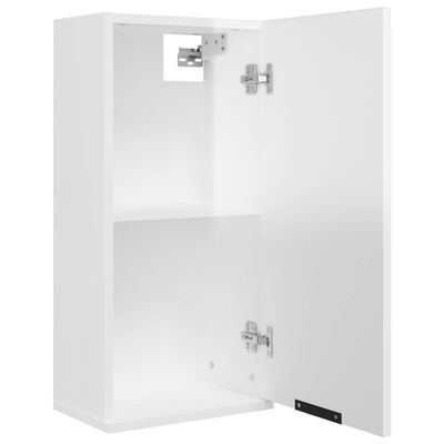 vidaXL Wall-mounted Bathroom Cabinet High Gloss White 12.6"x7.9"x26.4"