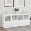 vidaXL Sideboard White Engineered wood, Glass Medium Sideboard