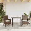 vidaXL Patio Chairs with Cushions 2 pcs Brown Poly Rattan
