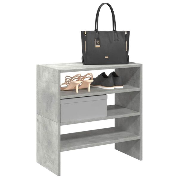 vidaXL Shoe Rack Set of 2 Concrete Grey Engineered Wood Stackable