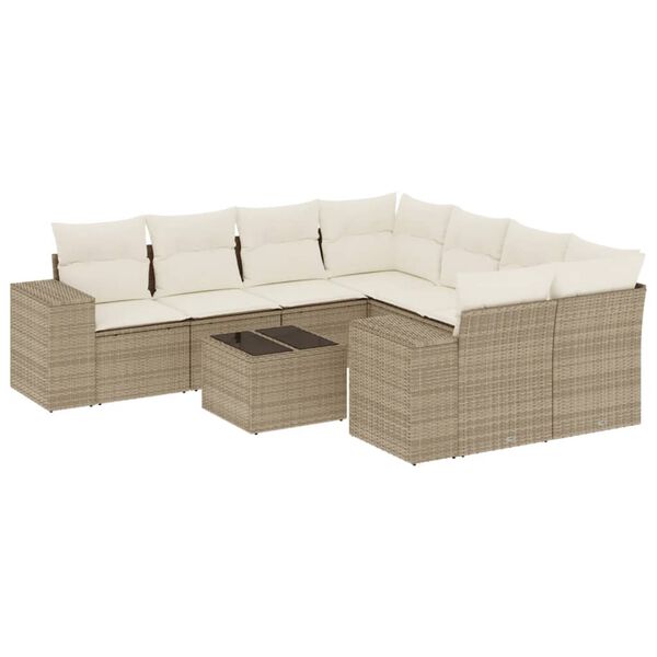 vidaXL Garden Sofa Set Beige