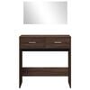 vidaXL Dressing Table Brown Oak Engineered Wood, Glass Medium