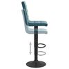 vidaXL Bar Stool Set of 2 Blue Velvet (100% Polyester) Standard Swivel