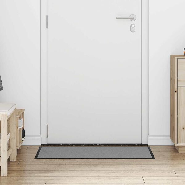 vidaXL Doormat Grey Polypropylene and PVC 23.6 x 35.4 in Doormat
