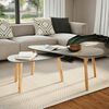 vidaXL Coffee Table Set of 2 Grey Solid pinewood legs and MDF top Simple